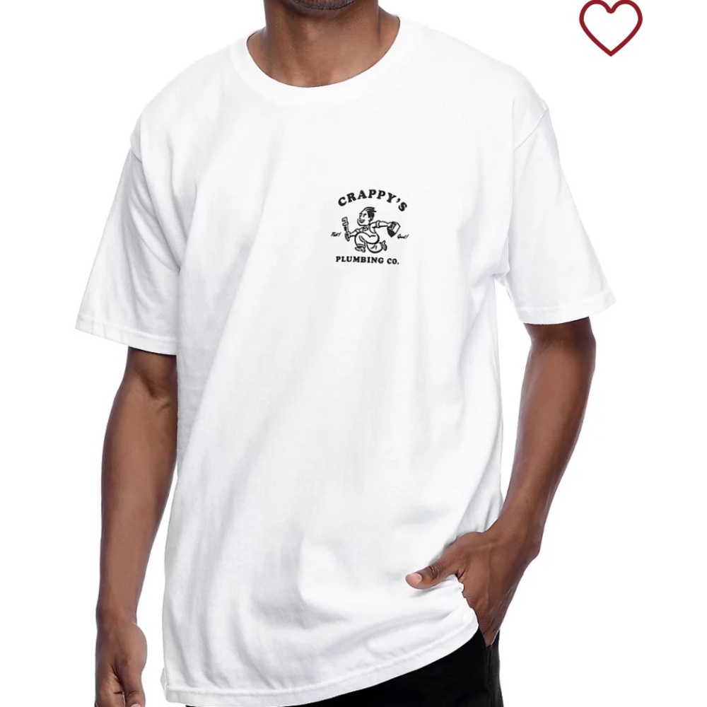 NEW A.LAB Crappy's Plumbing White T-Shirt